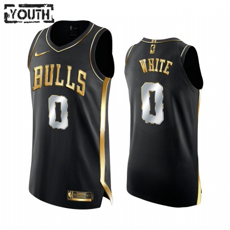 NBA Børn Trøje Chicago Bulls Coby White 0 2020-21 Sort Golden Edition  Swingman